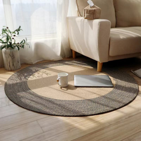 Hand-Woven Round Area Rug