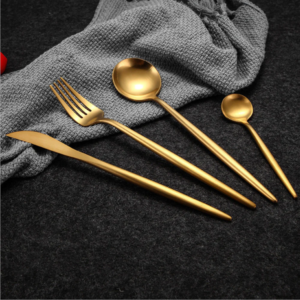 Gold Silverware Set 4-Piece