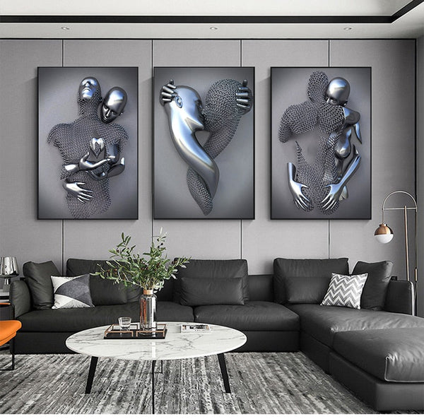 Canvas Wall Art - Metal Figure Statue