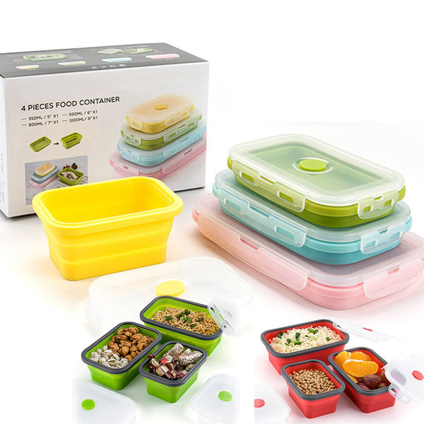 Collapsible Silicone Food Storage Containers 4pcs