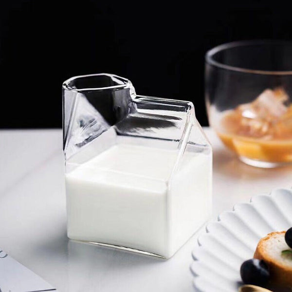 Glass Milk Carton Bottle